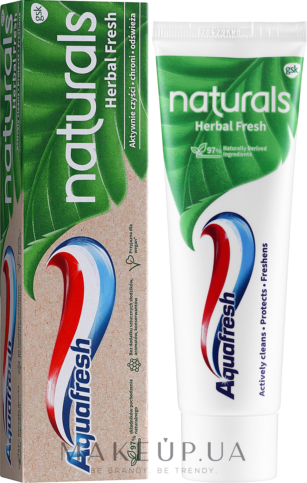 Зубная паста "Свежесть трав с натуральными компонентами" - Aquafresh Naturals Herbal Fresh — фото 75ml