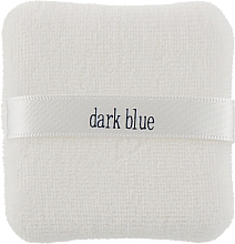 Пуховка для пудры "Dark Blue", квадрат, белая с лентой №975 - Dark Blue Cosmetics — фото N2