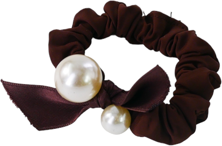 Резинка для волос с жемчужиной, коричневая - Lolita Accessories — фото N1