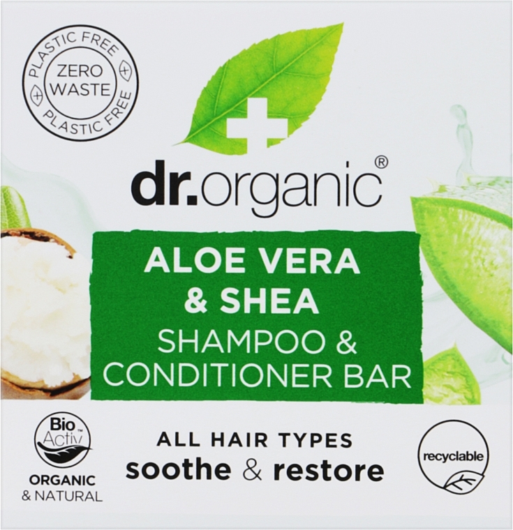 Твердый шампунь-кондиционер "Aloe Vera & Shea" - Dr. Organic Shampoo & Conditioner Bar — фото N1