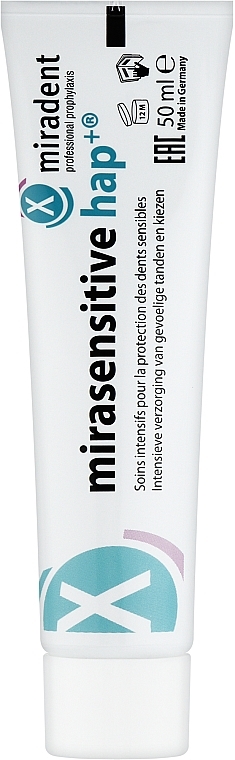 Зубна паста для чутливих зубів - Miradent Mirasensitive Hap+ Toothpaste — фото N1