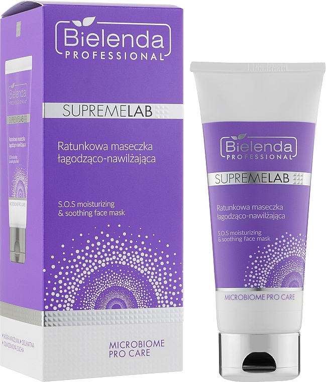 Рятувальна заспокійлива й зволожувальна маска - Bielenda Professional SupremeLab Microbiome Pro Care S.O.S Moisturizing&Soothing Face Mask — фото N2