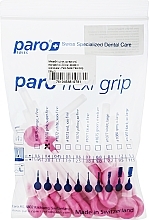 Межзубные щетки, супертонкие, экстрамягкие, 2.0 мм, розовые с колпачком - Paro Swiss Flexi Grip — фото N1