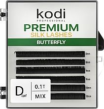 Накладные ресницы Butterfly Green D 0.10 (6 рядов: 8/10) - Kodi Professional — фото N1
