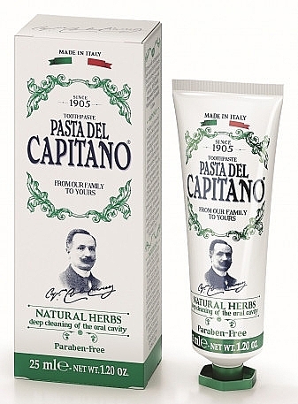 Зубна паста "Натуральні трави" - Pasta Del Capitano 1905 Natural Herbs Toothpaste * — фото N4