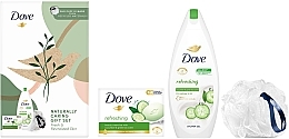 Набір - Dove Body Care Gift Set With Refreshing Sponge (sh/gel/250ml + soap/100g + sponge/1pcs) — фото N2