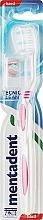 Зубна щітка, жорстка щетина, рожева з білим - Mentadent Tecnic Clean Hard — фото N1