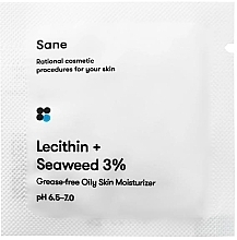 Крем для жирної шкіри обличчя, з лецитином та морськими водоростями 3% - Sane Face Cream (пробник) — фото N1