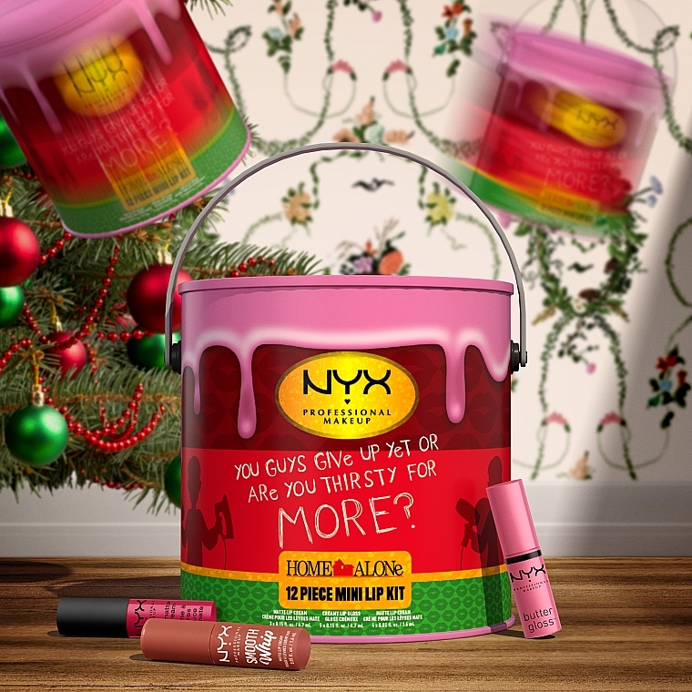 Набір для макіяжу губ, 12 продуктів - NYX Professional Makeup Home Alone Mini Lip Kit — фото N2