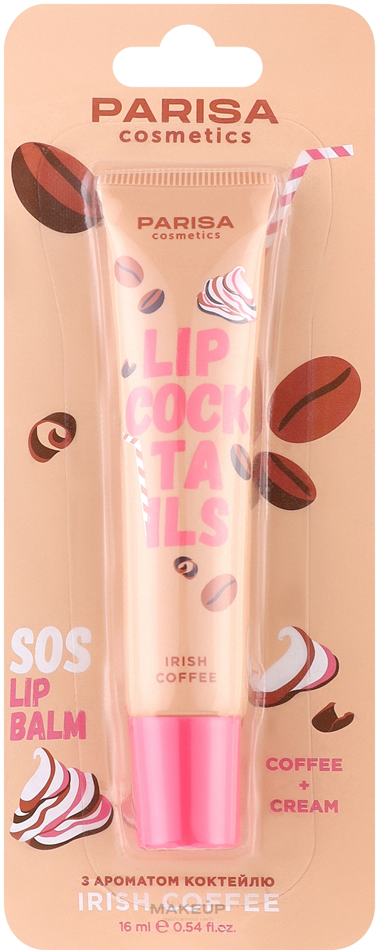 SOS-бальзам для губ з ароматом коктейля - Parisa Cosmetics Lip-Cocktails — фото Irish Coffee