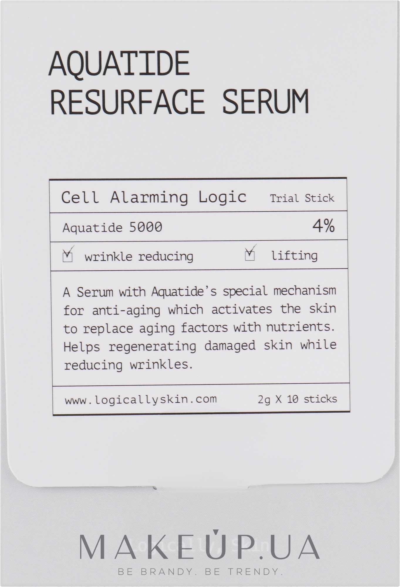 Увлажняющая сыворотка для клеточного обновления - Logically, Skin Aquatide Resurface Serum — фото 10x2g