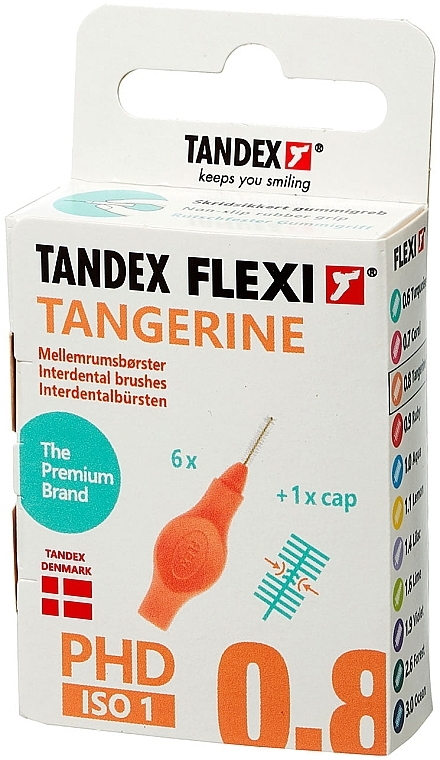 Межзубные ершики, 0.8 mm, оранжевый - Tandex Flexi Ultrafine Tangarine — фото N1