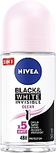Антиперспірант "Чорне та Біле невидимий прозорий", кульковий - NIVEA Black & White Invisible Clear — фото N1