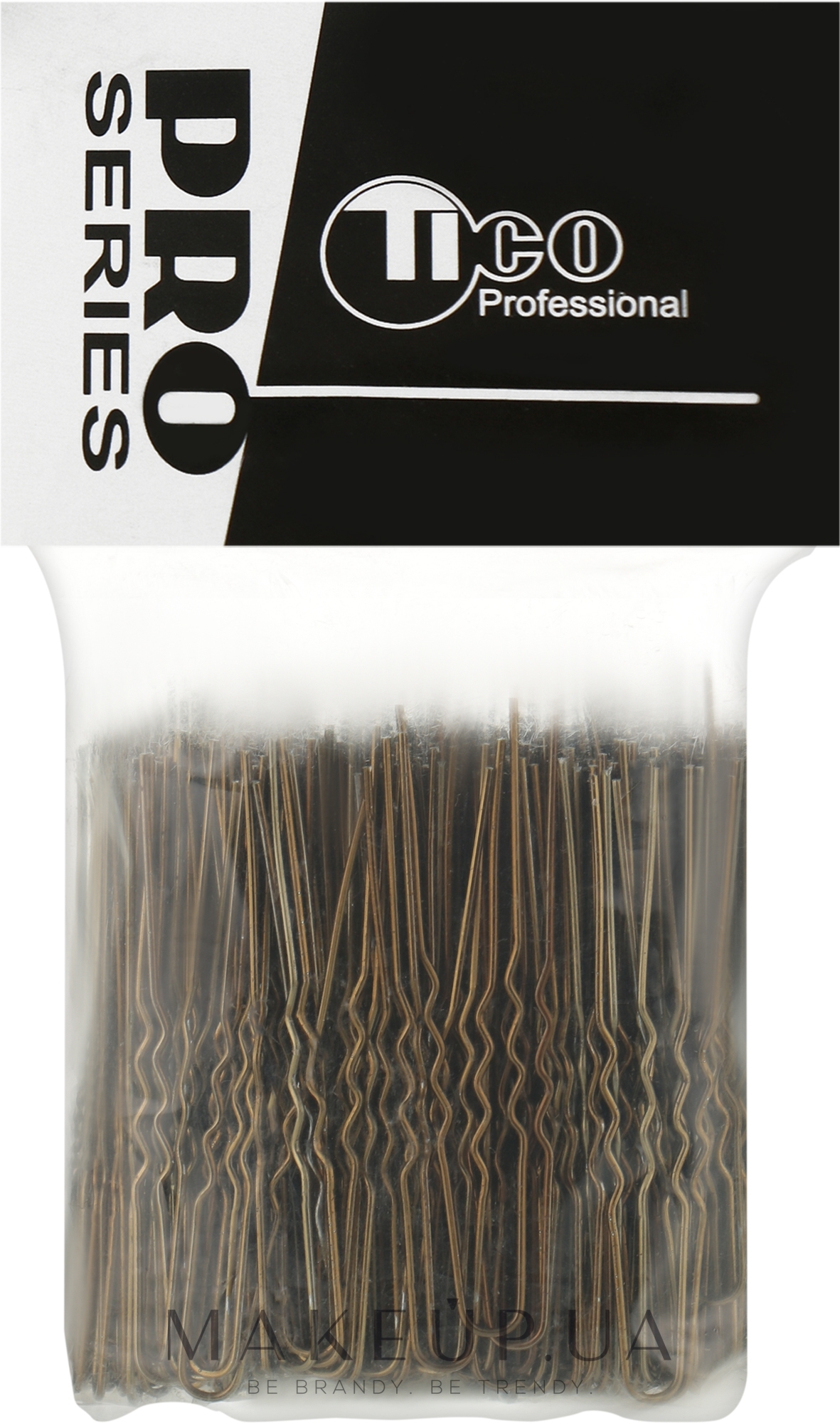Шпильки для волос волнистые без наконечника 50 мм, коричневые - Tico Professional — фото 100g