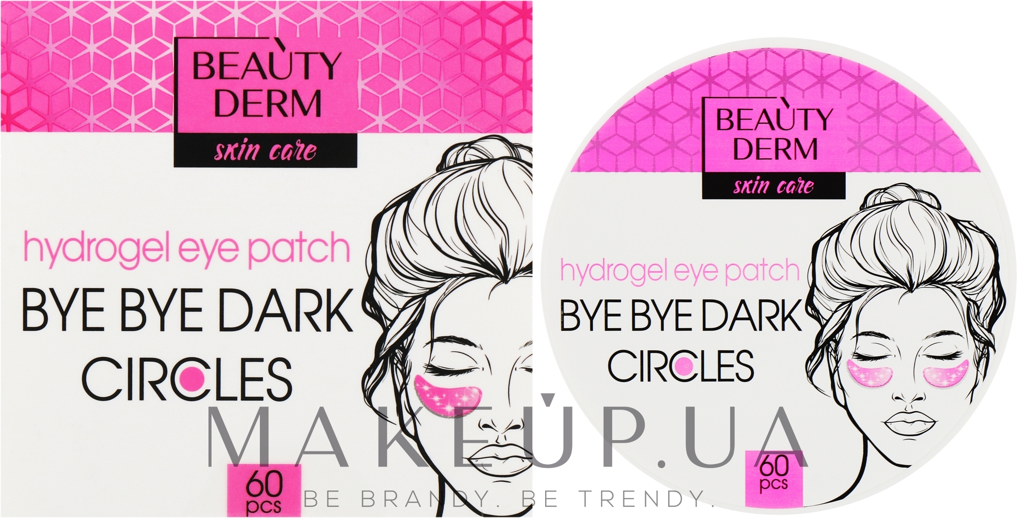 Рожеві гідрогелеві патчі - Beauty Derm Bye Bye Dark Circles Hydrogel Eye Patch — фото 60шт