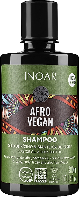 Шампунь для волнистых, вьющихся и афроволос - Inoar Afro Vegan Shampoo  — фото N1