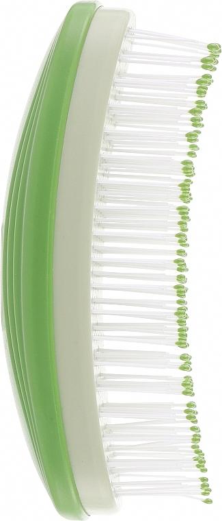 Расческа-щетка массажная без ручки для распутывания тонких волос, зеленая - Beter — фото N3