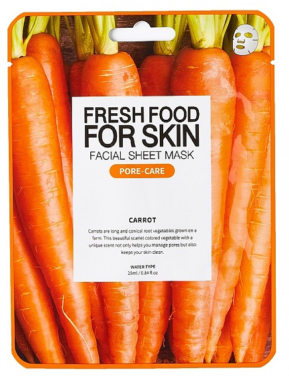 Тканинна маска для обличчя "Морква" - Superfood For Skin Facial Sheet Mask Carrot Pore Care — фото N1