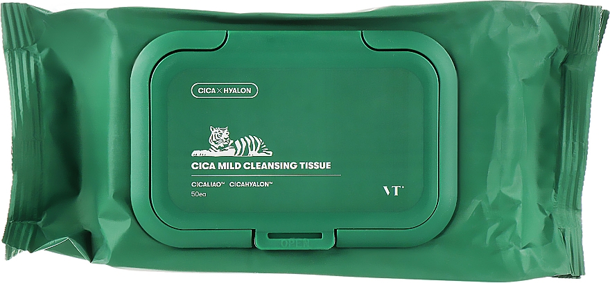 Серветки для зняття макіяжу - VT Cosmetics Cica Mild Cleansing Tissue — фото N1
