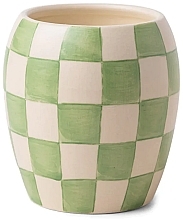 Парфумерія, косметика Ароматична свічка "Квіти кактуса", зелена - Paddywax Checkmate Porcelain Candle Sage Cactus Flower