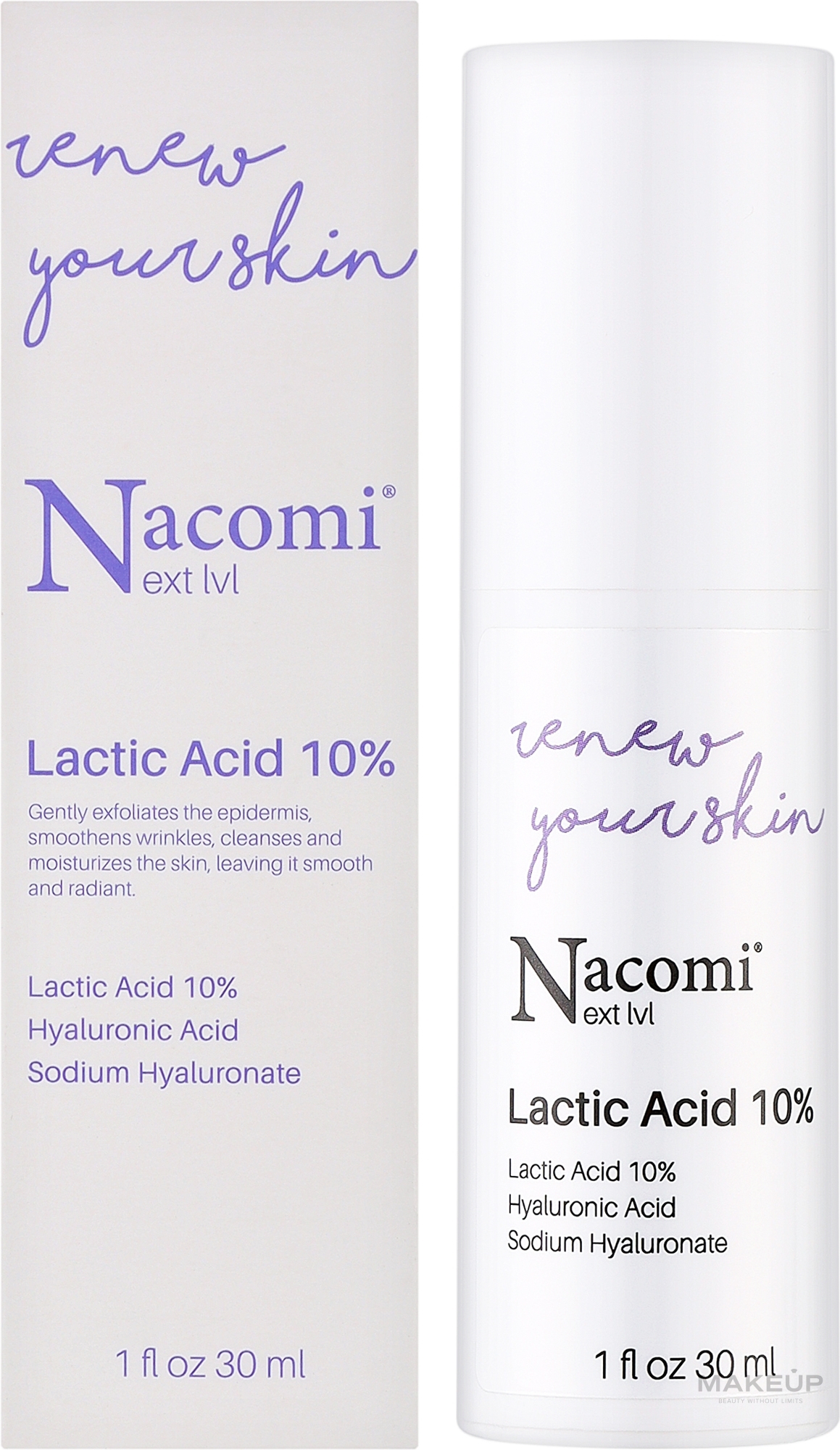 Сироватка для обличчя з 10% молочною кислотою - Nacomi Next Level Lactic Acid 10% — фото 30ml