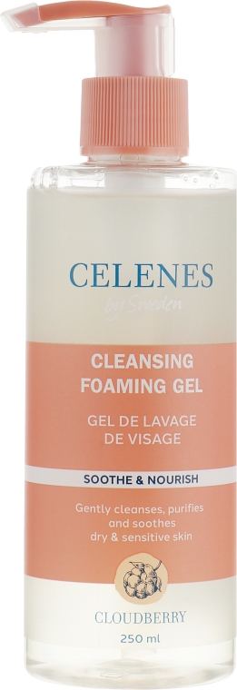 Гель-пінка з морошкою для сухої та чутливої шкіри - Celenes Cloudberry Cleansing Gel Dry and Sensitive Skin