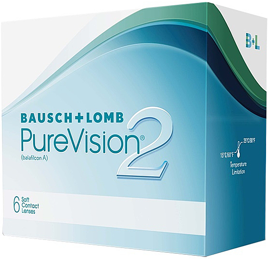 Контактні лінзи, кривизна 8.6 мм, 6 шт. - Bausch & Lomb PureVision 2