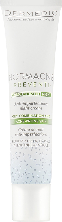 Нічний крем для усунення недоліків - Dermedic Normacne Preventi Anti-Imperfections Night Cream — фото N2
