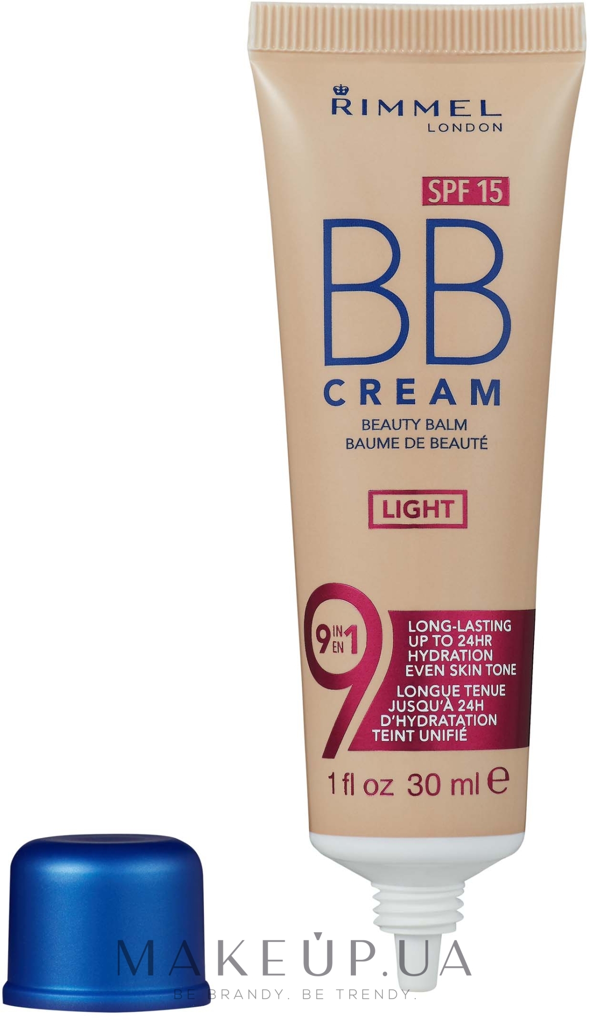 ВВ-крем - Rimmel BB Cream 9-in-1 Skin Perfecting Super Makeup SPF 15 — фото Light