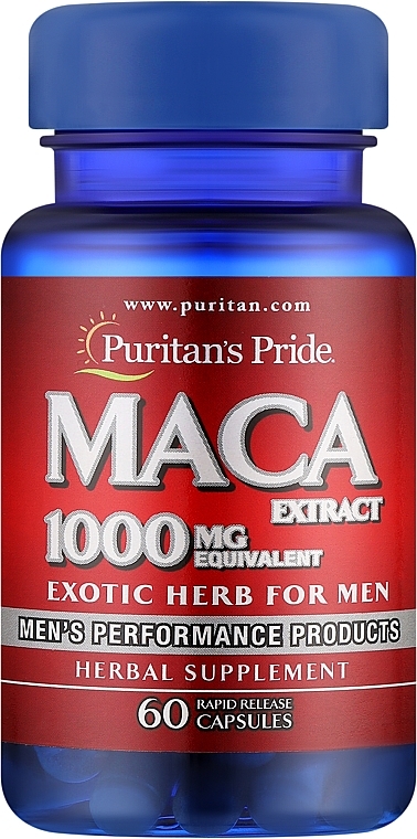 Харчова добавка для чоловіків "Мака", 1000 мг - Puritan's Pride Maca Extract 1000mg Capsules — фото N1