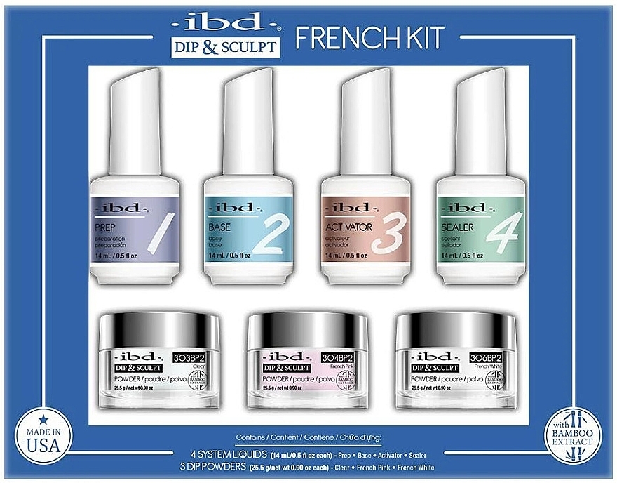 Набор, 7 продуктов - IBD Dip & Sculpt French Kit — фото N1