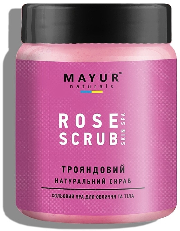 Скраб натуральный солевой для лица и тела "Роза" - Mayur