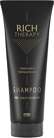 Відновлювальний шампунь з кератином та гіалуроновою кислотою для пошкодженого волосся - Mila Professional Rich Therapy Shampoo — фото N1