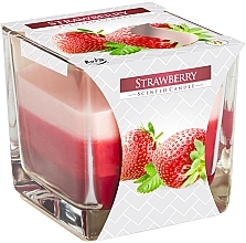 Ароматична тришарова свічка у склянці "Полуниця" - Bispol Scented Candle Strawberry — фото N1