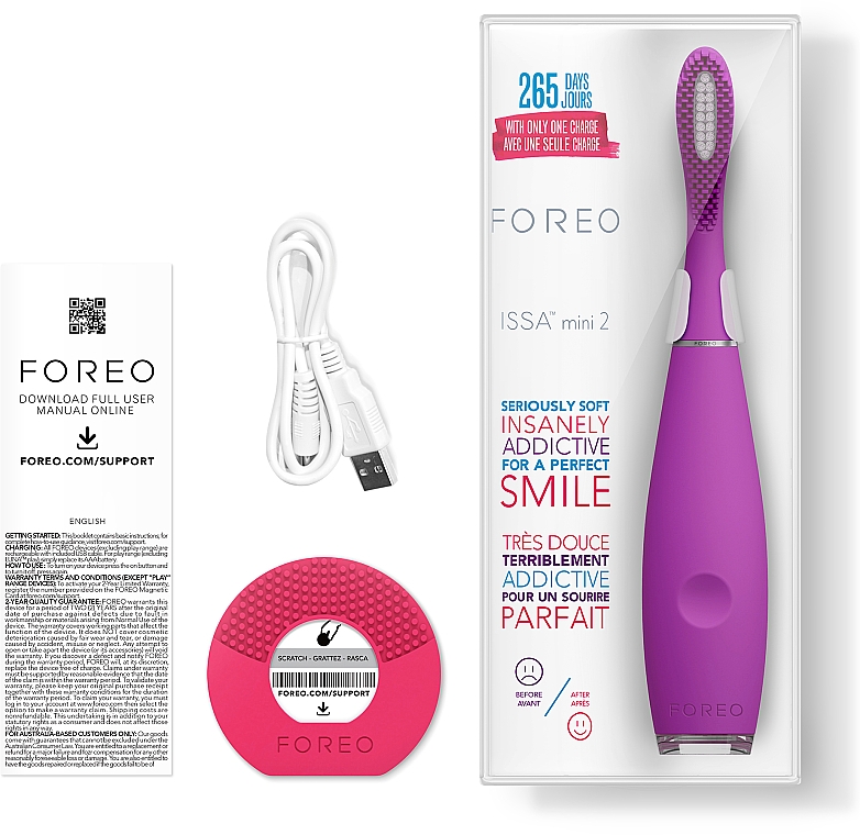 Электрическая зубная щетка FOREO ISSA mini 2, Enchanted Violet - Foreo Issa Mini 2 Electric Sonic Toothbrush, Enchanted Violet — фото N4