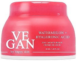 Освіжальний крем для обличчя з кавуном - Vegan By Happy Skin Watermelon + Hyaluronic Acid Day Moisturiser — фото N2