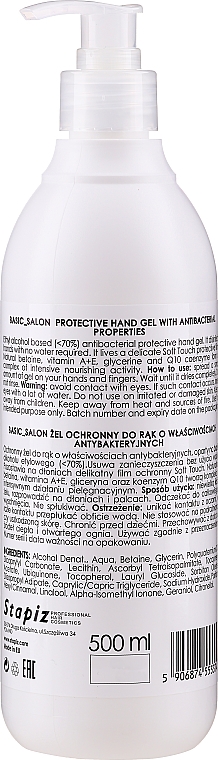 Защитный гель для рук с антибактериальными свойствами - Stapiz Basic Salon Protective Hand Gel With Antibacterial Properties — фото N4
