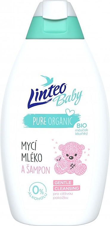 Очищувальне молочко-шампунь для дітей - Linteo Baby Pure Organic Cleansing Milk & Shampoo — фото N1