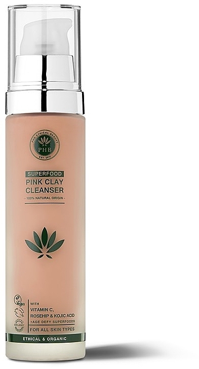 Засіб для вмивання з рожевою глиною - PHB Ethical Beauty Superfood Pink Clay Cleanser — фото N1