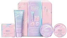 Духи, Парфюмерия, косметика Набор - Baylis & Harding Jojoba, Vanilla & Almond Oil Luxury Pamper Tin Gift Set (sh/cr/50ml + soap/50g + b/butter/50ml + h/cr/50ml)