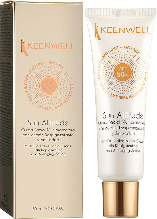 Мультизащитный крем для лица с депигментирующим и антивозрастным действием - Keenwell Sun Attitude Depigmenting Anti Ageing SPF50+ Facial Cream — фото N2