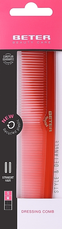 Гребешок для волос, 15.5 см, красный - Beter Beauty Care Styler Comb — фото N2