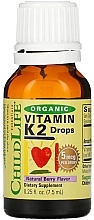 Органический витамин К2 для детей со вкусом ягод, капли - Child Life Organic Vitamin K2 Drops — фото N1