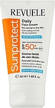 Сонцезахисний крем для обличчя зволожувальний - Revuele Sunprotect Moisture Boost Daily Face Cream For Normal To Dry Skin SPF 50+ — фото N1