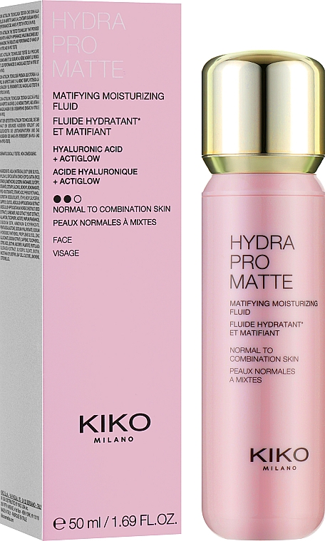 Зволожувальний матувальний флюїд для обличчя - Kiko Milano Hydra Pro Matte Moisturising Fluid — фото N2