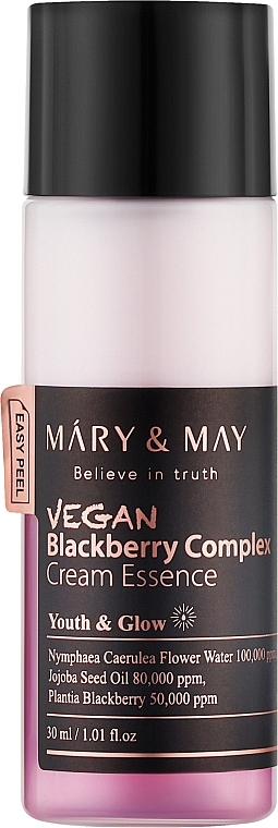 Кремовая увлажняющая антиоксидантная эссенция - Mary & May Vegan Blackberry Complex Cream Essence (мини) — фото N1