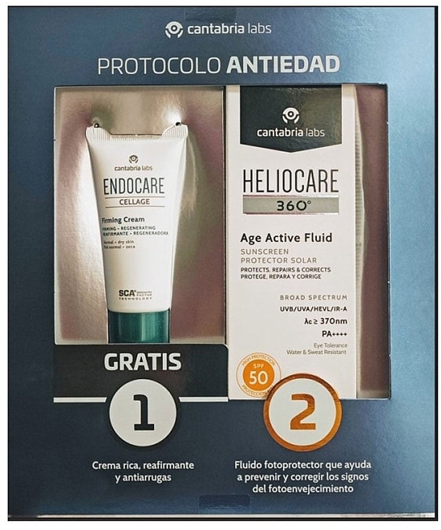 Набор - Cantabria Labs Heliocare 360 (fluid/50ml + f/cr/15ml) — фото N1