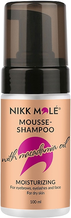 Мусс-шампунь для бровей, ресниц и лица с маслом макадамии - Nikk Mole Mousse-Shampoo With Macadamia Oil For Eyebrows Eyelashes And Face — фото N1