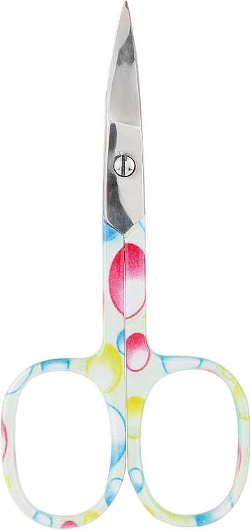 Ножницы для ногтей, 01-3252, салатовые с разноцветными кружками - KDS — фото N1