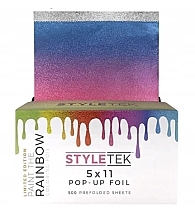 Парфумерія, косметика Рифлена алюмінієва фольга 5x11, обмежений випуск, 500 аркушів - StyleTek Limited Edition Paint The Rainbow Coloring Foil